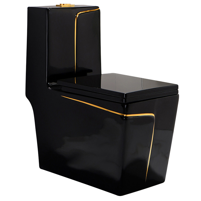 Traditional Design Style Luxury Black Toilet Set with Cleaning Environmental Glaze