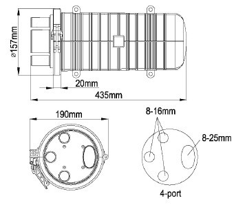 FOSC GJS-7001 Dome Fiber Optic Splice Closures 72 Cores , Fiber Joint Closure
