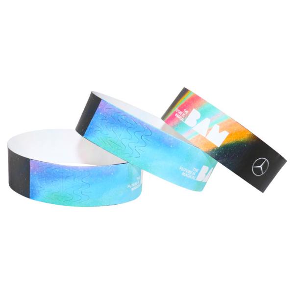 Quality Tyvek Paper Event Wristbands Blue Red Waterproof Adjustable Size for sale