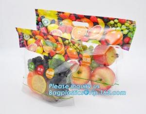  slider zip lock packaging fruit bag for cheery and grape, Vegetable refrigerate used resealable Zip lockk packaging bag Manufactures