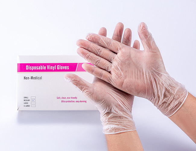 Powder Free Disposable Vinyl Gloves For Medical Examination S M L XL