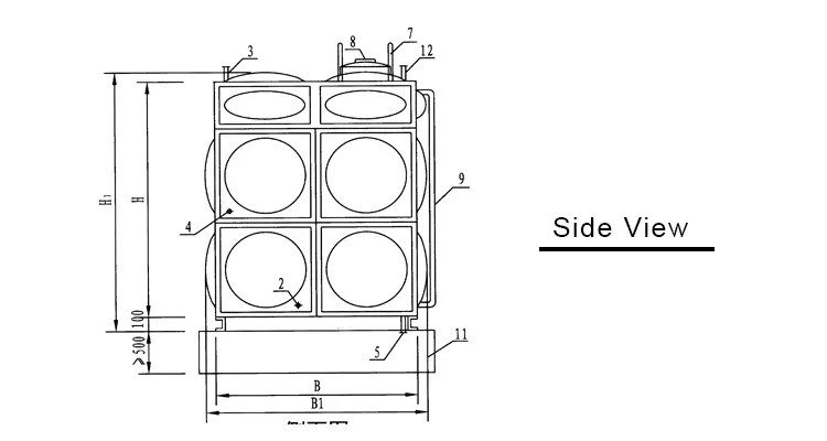 Sus304 Insulated Storage Tank , Factory / Airport 1000 Litre Square Water Tank