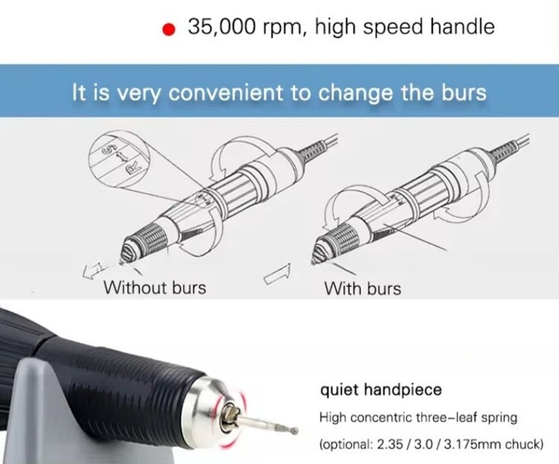 Strong Power Dental Electric Micro Motor Dental Drill Motor 65W Dental Lab Micromotor