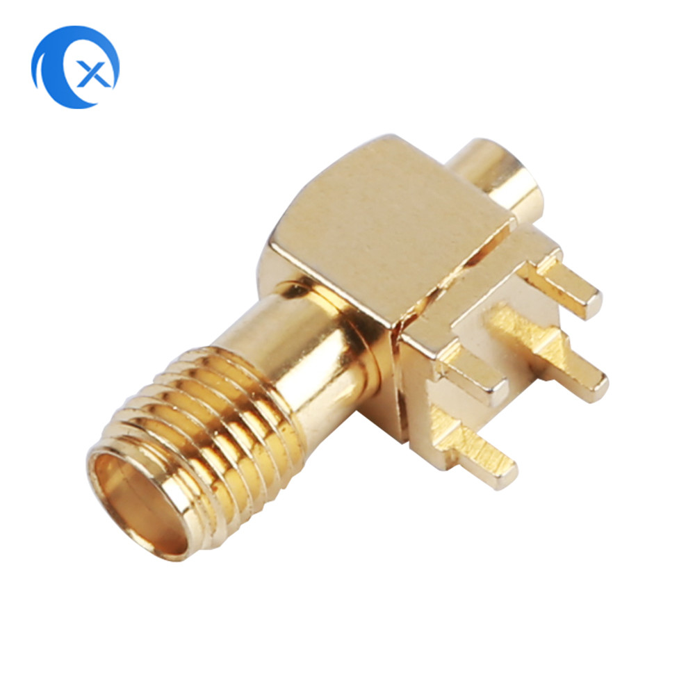  PCB mount right angle SMA female connector CNC Machine Hardware RF onnectors Antenna Manufactures