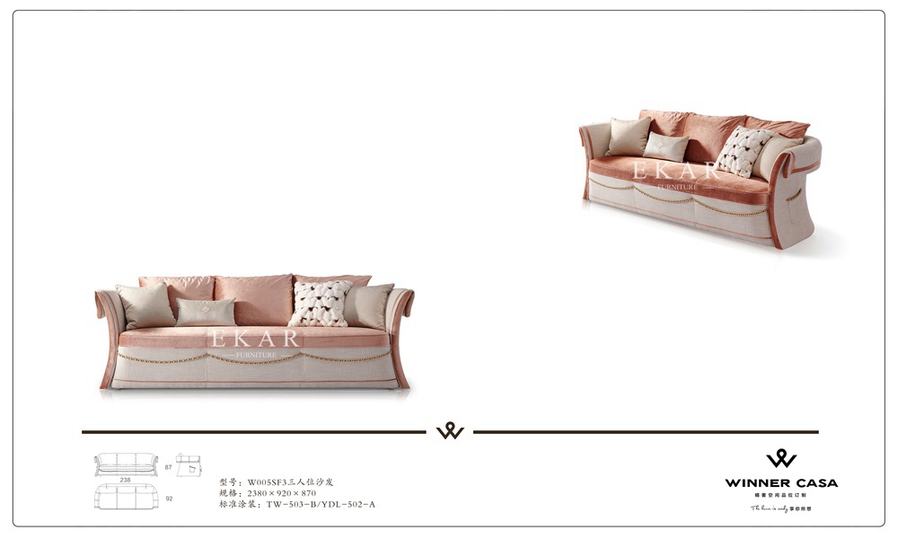 Modern Elegant Velvet Fabric Linen Leather 8 Seater Sofa Set For Living Room