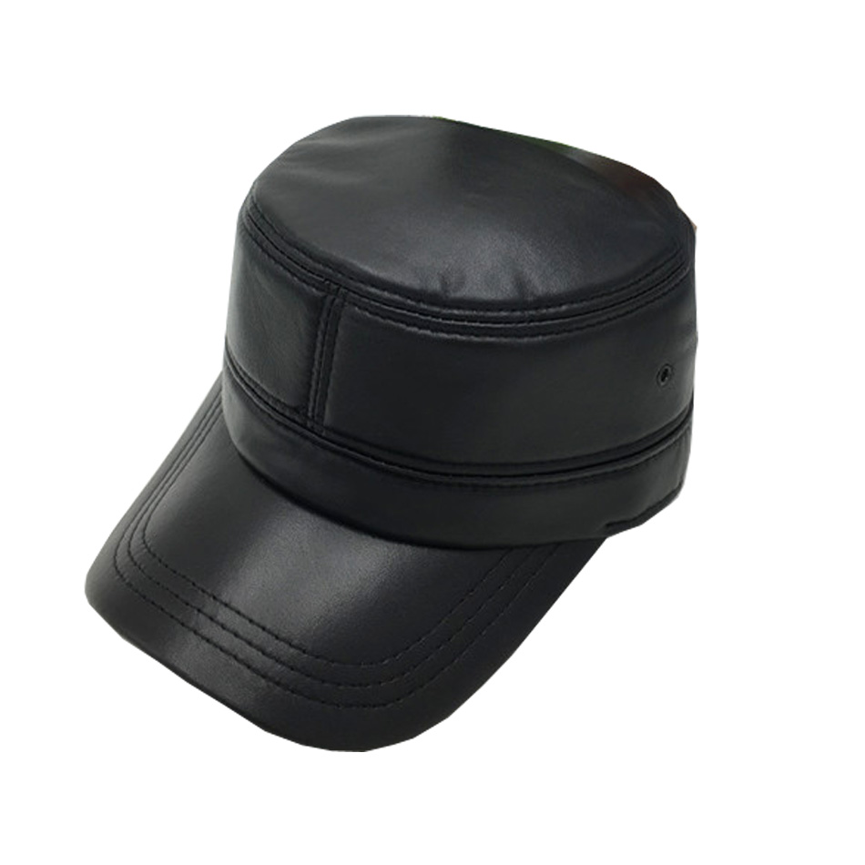 Unisex Custom Leather Hats , Leather Baseball Cap Plain Pattern ODM Designs