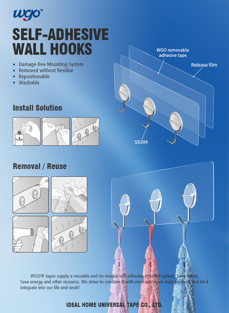 Strongly Wall Mounted Wall Hanger Hooks Sticky Hanging Hooks Storage