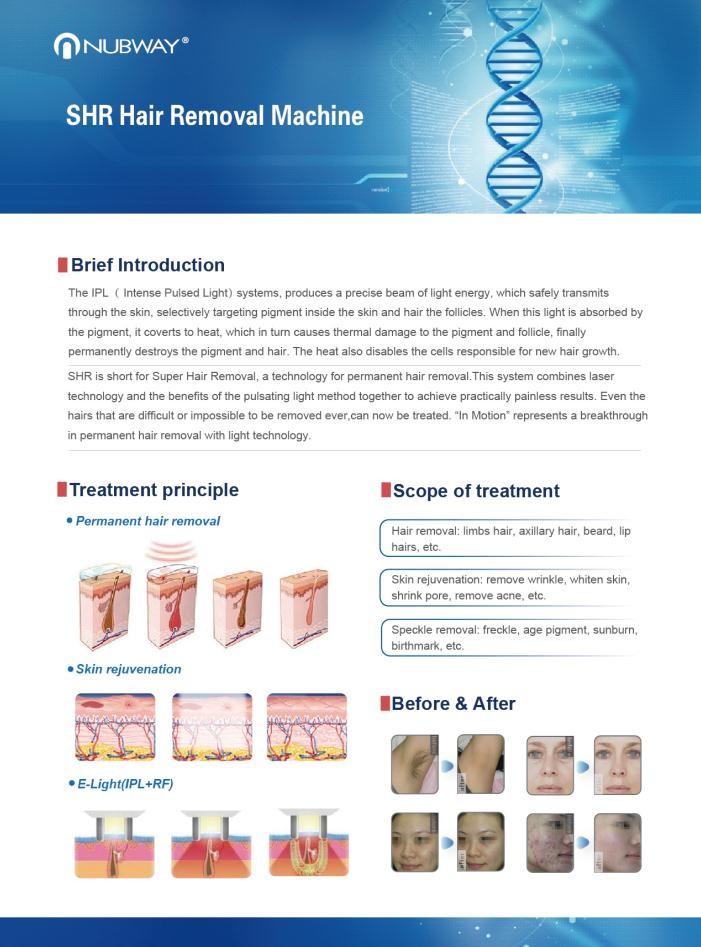 Pain free equipment for beauty salon SHR best professional ipl machine for hair removal