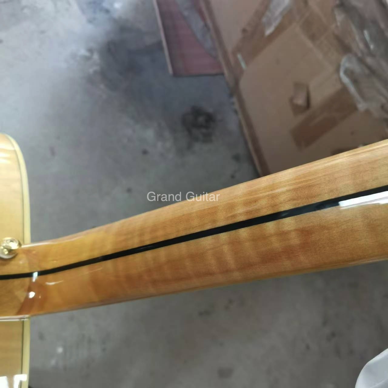 Custom Solid 43 Inch Jumbo Parlor Acoustic Guitar Flamed Maple Back Side Ebony Bridge