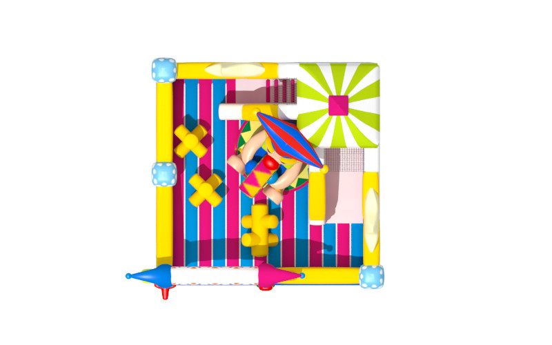 Clown Themed 6x6x4.9m Inflatable Combos Commercial Inflatable Bouncer For Children