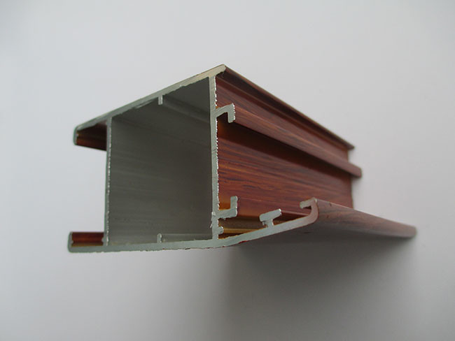 Wooden Grain Transfer Aluminium Window Extrusions For Double Casement Window