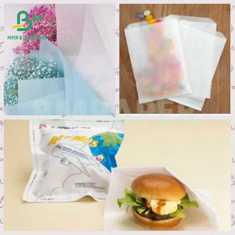 30grs Customize Biodegradable Food Safe MG White Kraft Paper Roll
