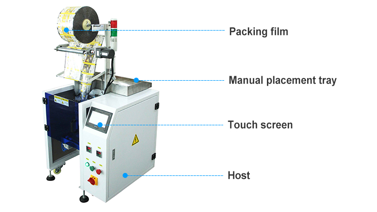 Semi Automatic Packing Mini Heat Bag Sachets Plastic Nuts Hardware Packing Machine