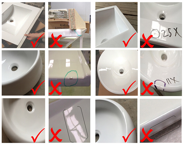 Square Porcelain Sink Small Decal Bathroom Wash White Hand Basin
