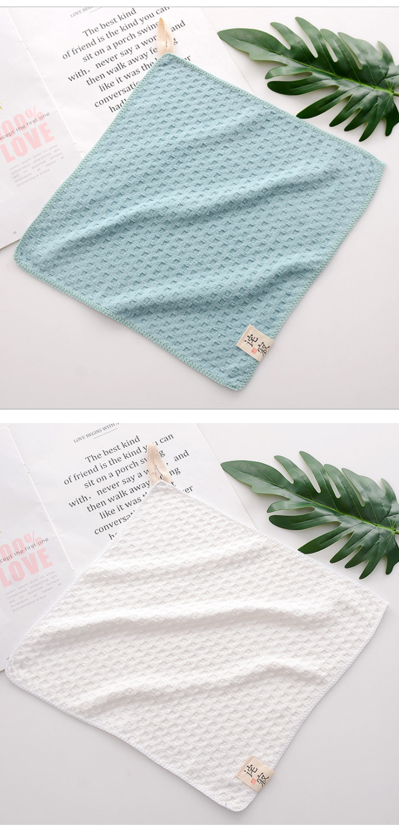 100% Cotton Hand Towel Absorbent and Sustainable Striped Pattern for Sensitive Skin