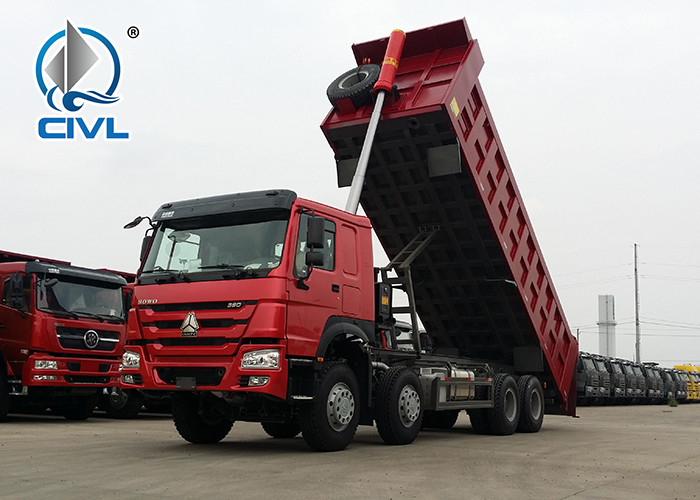 EuroIIS 20M3 Sinotruk HOWO7 336 Hp 8x4 Heavy Duty Dump Truck Front Lift HW76 Cab Tipper Truck