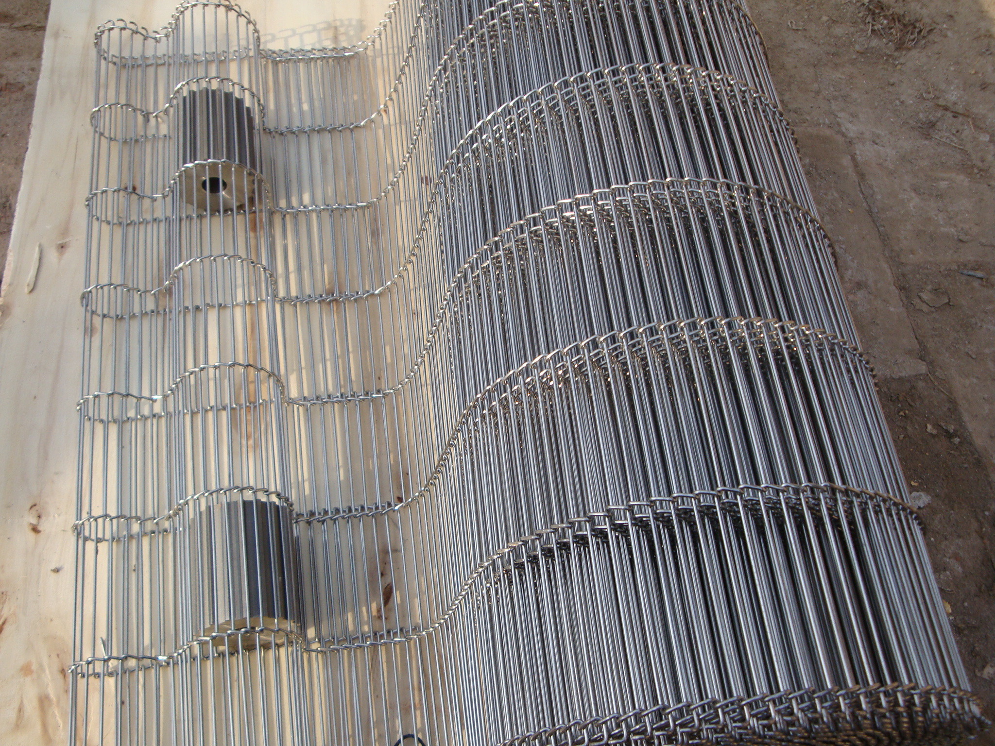 SS wire mesh belts metal ladder flat conveyor mesh belts for oven bakery indutrial