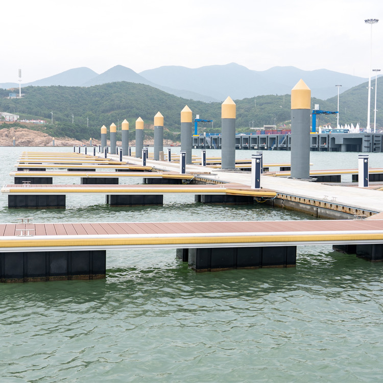 Attractive Price Aluminum Alloy Floating Dock Design Marina Use Floating Pontoon With Mooring Cleats And Pile Guide