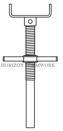 Adjustable Screw Jack Made Of Solid Steel Rod For Leveling Ringlock Systems