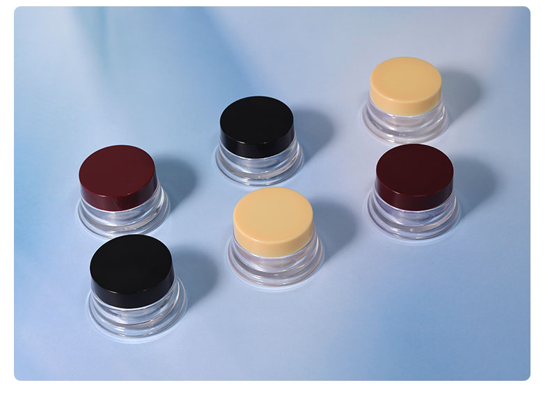 PS Base Material 10g Mini Travel Size Plastic Cosmetic Cream Pot Jar with Colored Lid for Eye Face Jar Collar Material PS