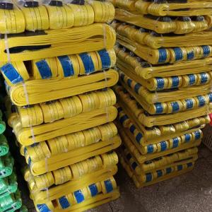 3T Polyester flat webbing sling, Yellow, different length