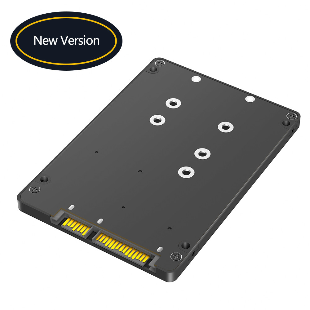 Dual M.2 B Key/B&M Key SSD to 2.5" SATA III Card With Selection Switch Plastic Enclosure