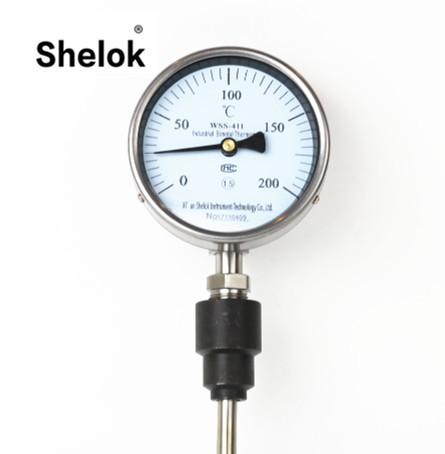 Quality WSS Industrial mechanical temperature gauge bimetal thermometer for sale