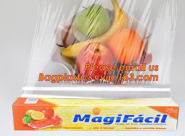 Eco friendly non toxical soft pe pvc food cling wrap on sale, 100% pure raw