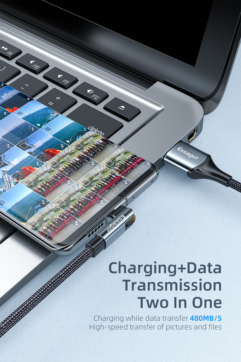 Universal 180 Rotation Type C Charging Cable 3A Quick Charge 480Mbps/s Data Transfer Type C Cable