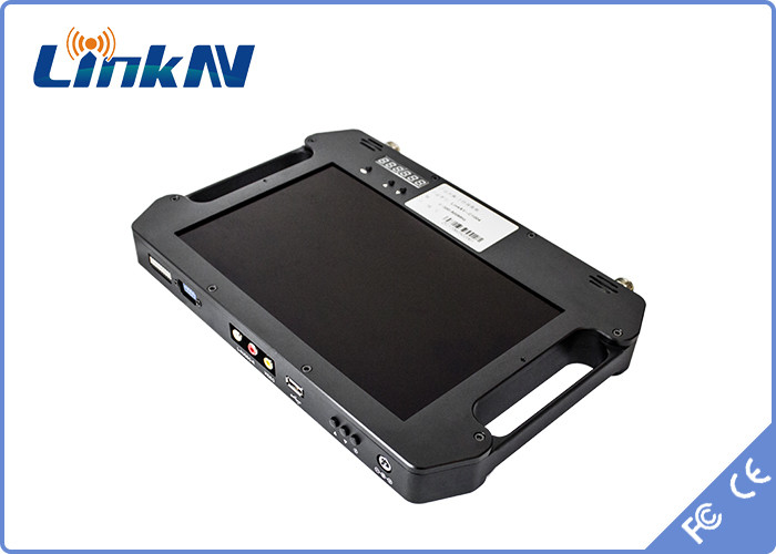Handheld COFDM Video Receiver AES256 Encryption FHD CVBS H.264 with Display and Battery Powered