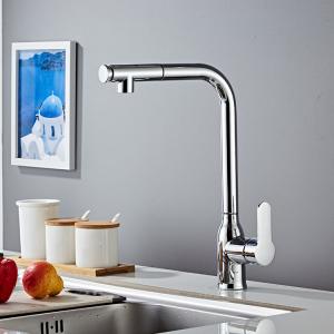  Villa Apartment Single Hole Kitchen Faucet With Pull Down Sprayer Chrome Finish Manufactures