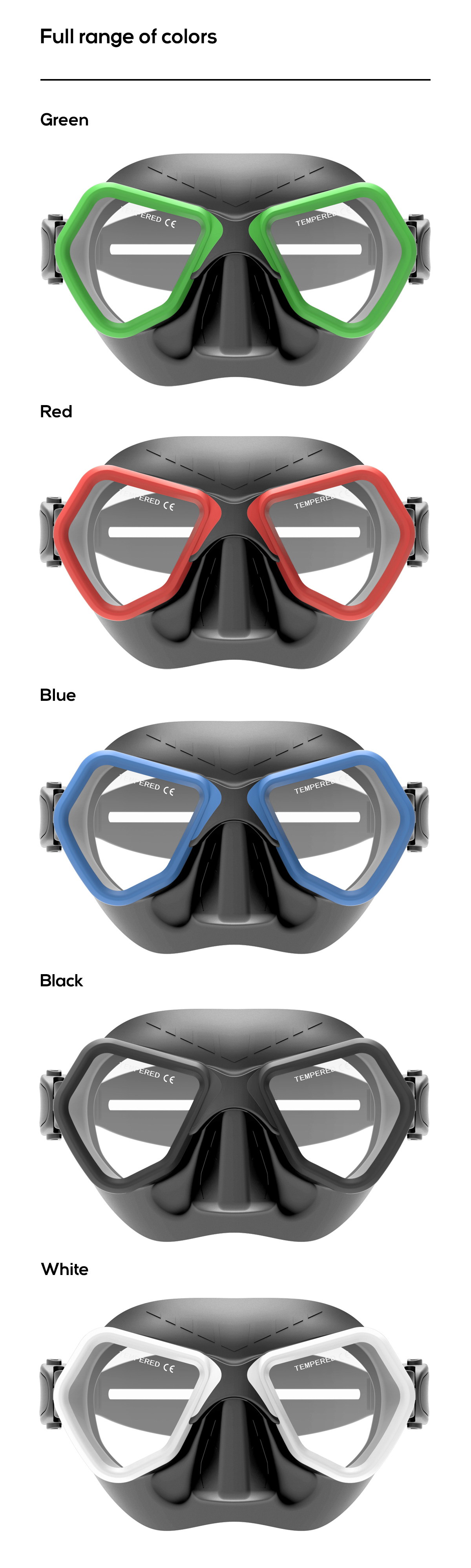 Tempered Glass Free Diving Goggles And Snorkel Mask Snorkeling Kit