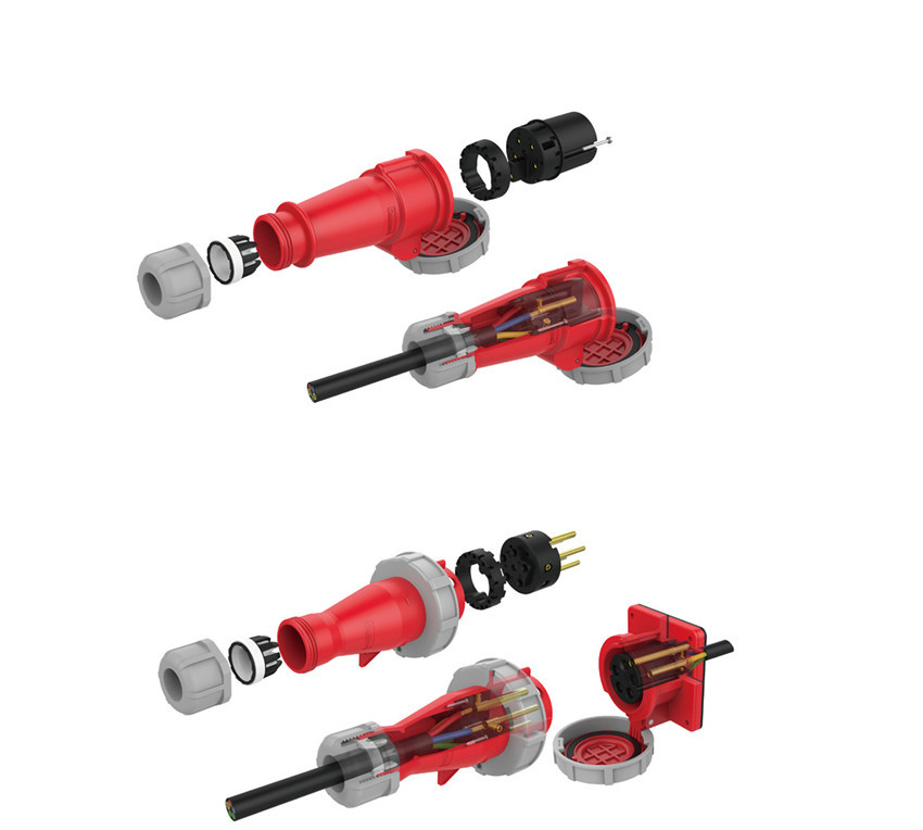 IP44 IP67 3Pin Outdoor Power Distribution Equipment Installation Connector