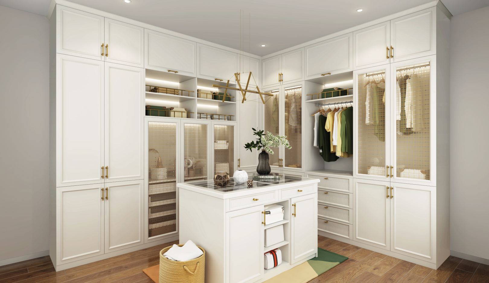 Customized Bedroom European Style Sliding Door Corner Wardrobes with NO Folded Design