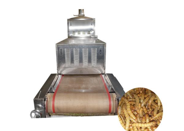 Continuous Insect Belt Microwave Drying Equipment , Larvae Drying Machine Full