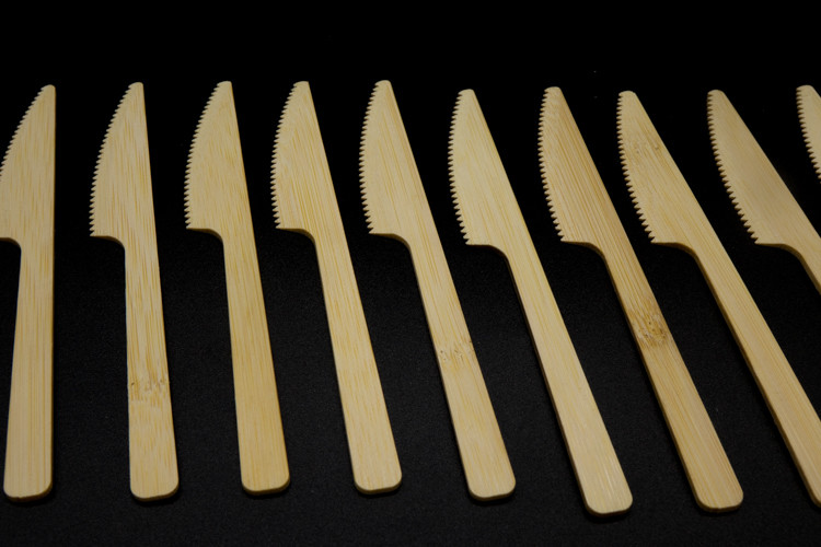Restaurant Bamboo Knives Forks And Spoons Set 9 Layers 168mm Natural Color
