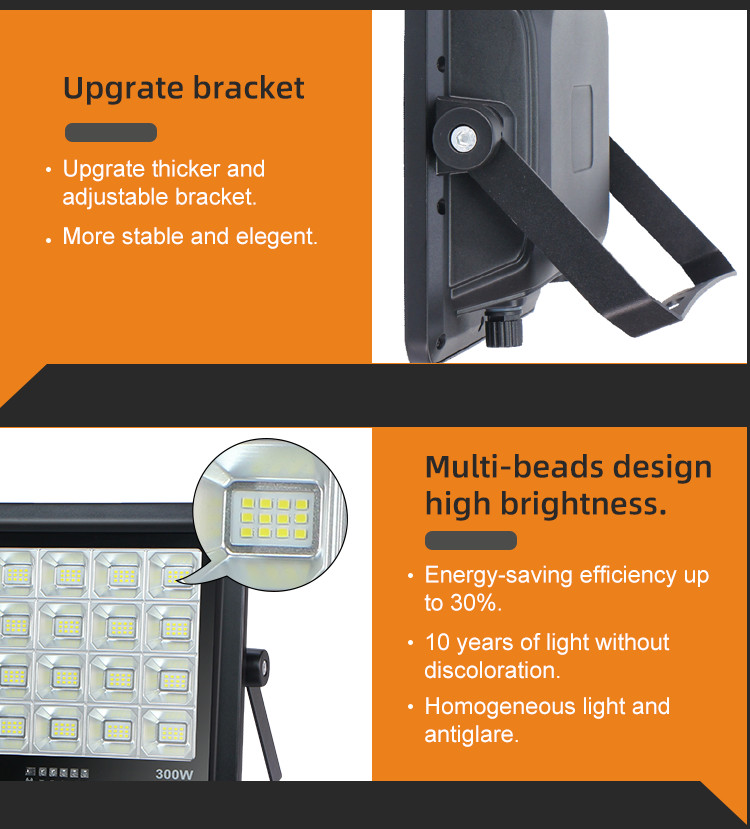 30W 50W 100W 300W 500W LED Solar Floodlight Outdoor IP65 Flood Light