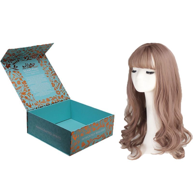 Wholesale Custom Folding Foldable Magnet Packaging Cardboard Box Rigid Gift Magnetic Packing Boxes for Human Hair Extension Wig Accessories