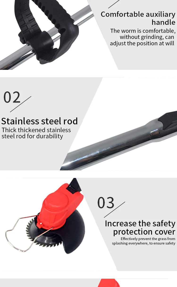 9000rpm/min Crop Collection Lithium Battery Electric Lawn Mower Nose Can Be Adjusted To Efficiently Clean Up Corner Weed