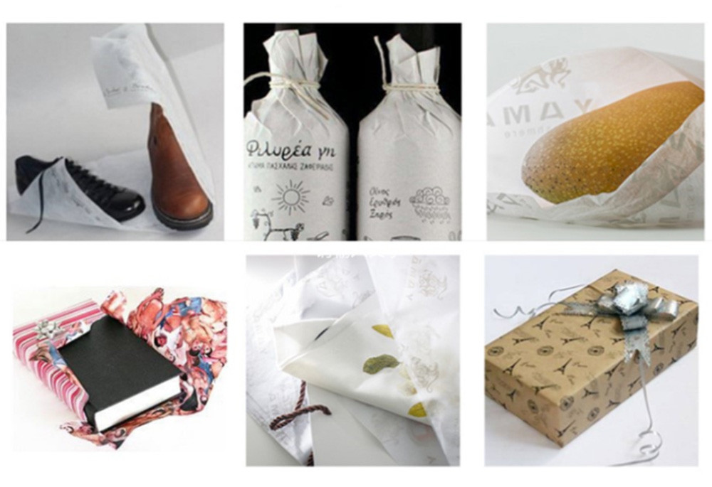 Recycled Thin 17gsm Logo Printed Tissue Paper black wine wrapping