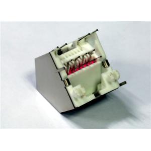 45° Angle Single Port PCB connector Rj45 to Ethernet 8P8C Shielded With LED