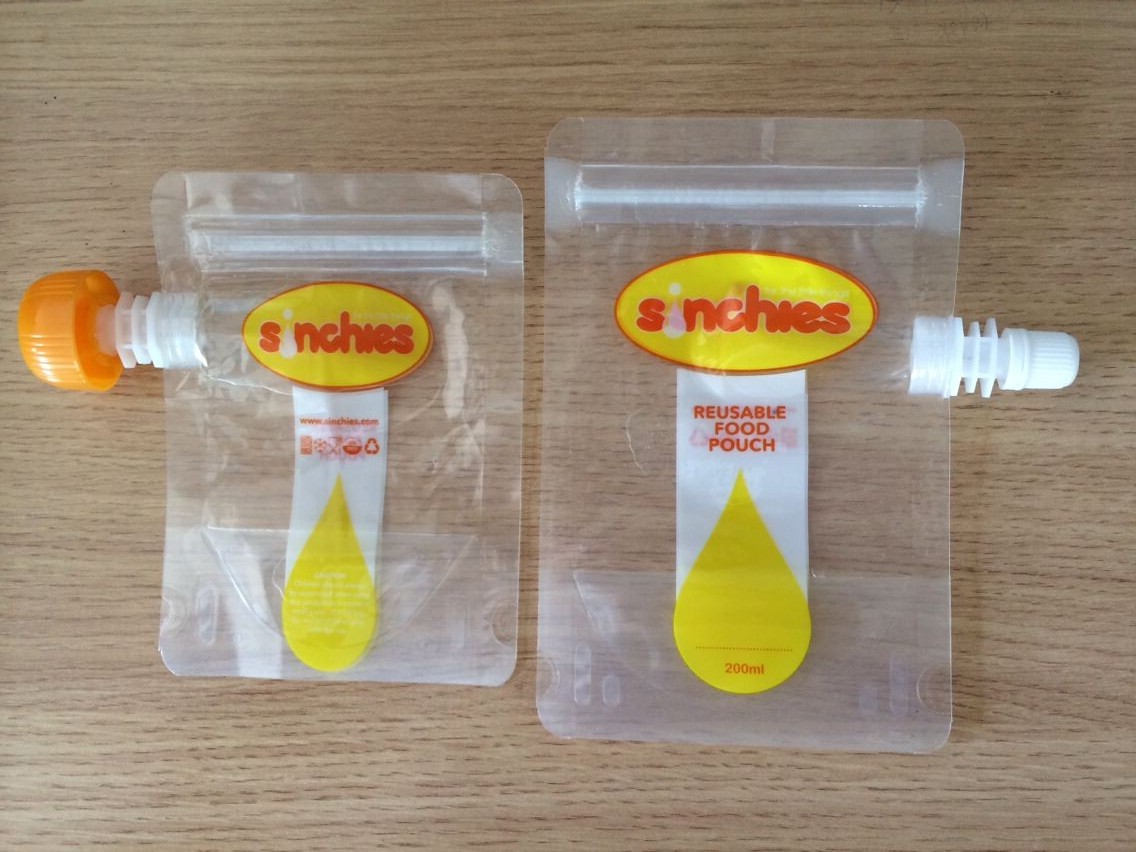 Reusable Waterproof Spout Pouch Packaging Stand Up k Baby Food Pouch With Spout
