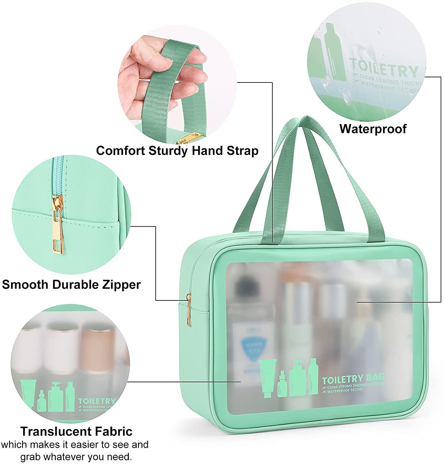 Toiletry Bag for Women Men, Waterproof Makeup Cosmetic Bag Travel Organizer for Accessories