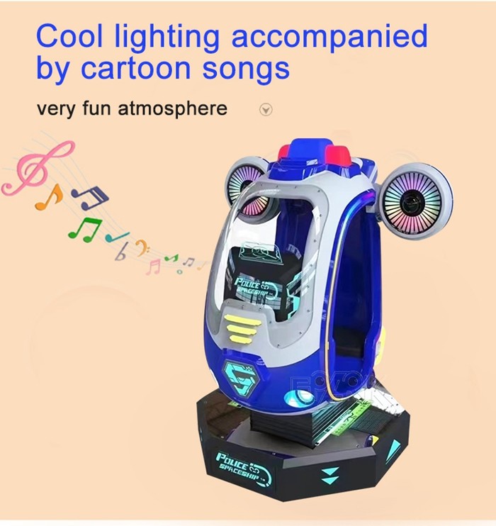 150Kg Police Space Ship Electronic Games Playground Equipment Kiddie Ride
