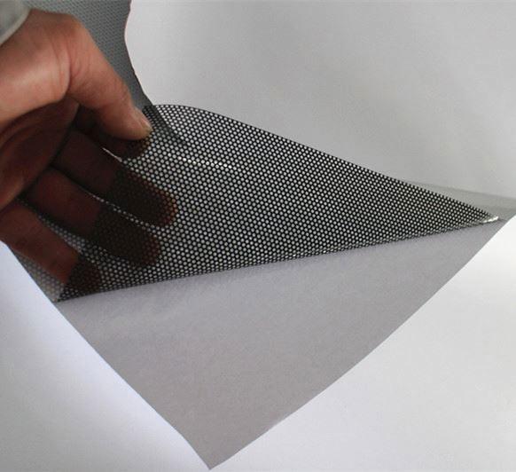 One Way Perforated Vinyl Window Film , Outdoor Advertising One Side View Glass