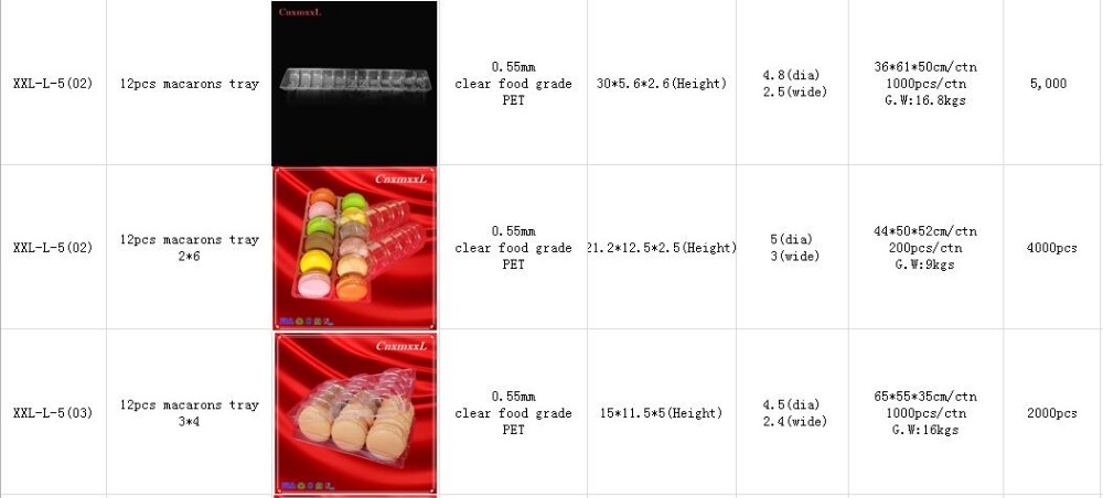 3 x 2 6pcs macaron packaging tray transparent PVC/PET blister macaron box macaron pack tray