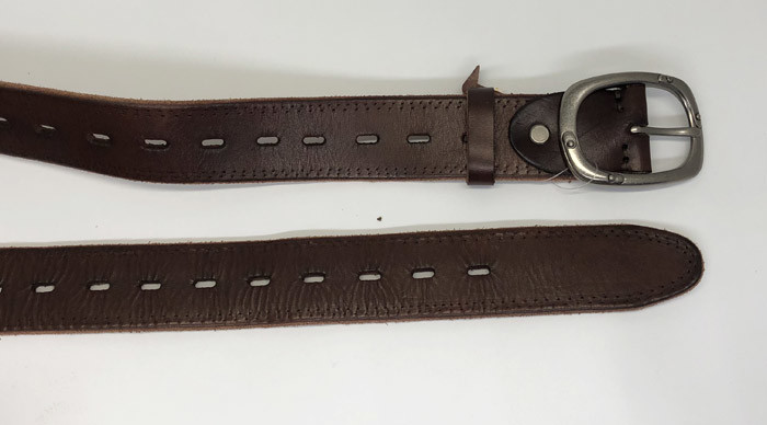 Embossed Thread Mens Slim Leather Belt , Fashionable Mens Belts 3.8cm Width
