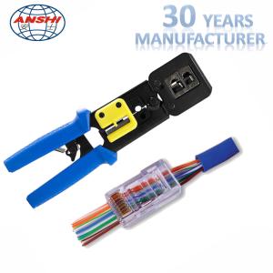  Ez Crimp End Pass Through Crimping Tool For Cat5 / 6 / 7 Connector Ez Crimper Manufactures