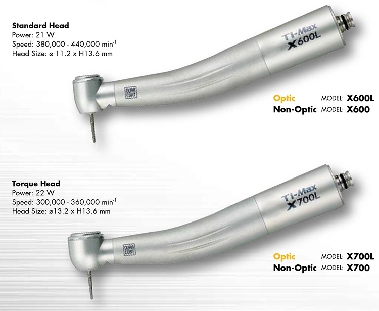 Push button TI-MAX X600L Fiber optic dental high speed handpiece unit