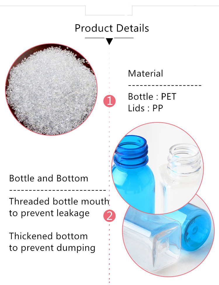 Durable Empty Plastic PET Bottles Cosmetic Packing With Needle Mouth Cover